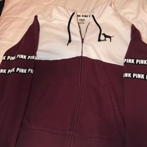 Medium, Logo color block PINK zip up, gently used